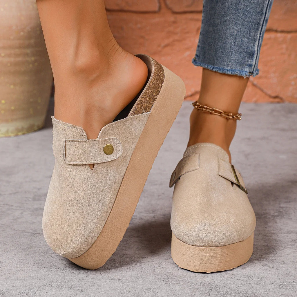 Esme | Women's Platform Clogs with Buckle Detail