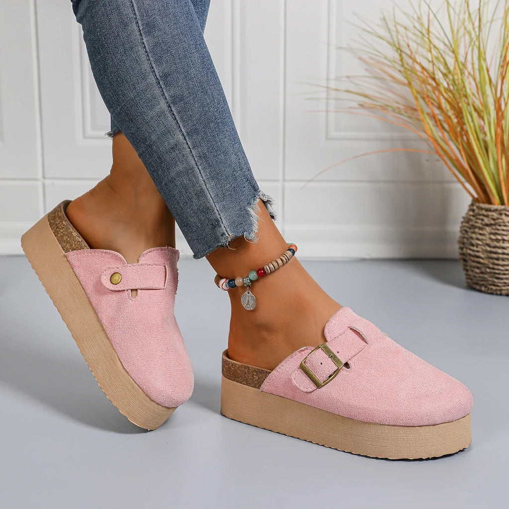 Esme | Women's Platform Clogs with Buckle Detail
