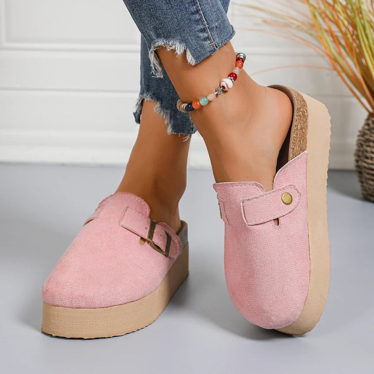 Esme | Women's Platform Clogs with Buckle Detail