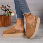 Esme | Women's Platform Clogs with Buckle Detail