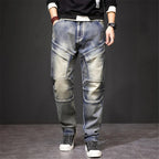 Evander - Men's Straight Cargo Jeans with Panel Details