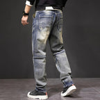 Evander - Men's Straight Cargo Jeans with Panel Details