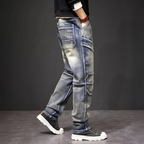 Evander - Men's Straight Cargo Jeans with Panel Details