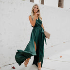 Fallon | Women's Flowy Maxi Wedding Guest Dress with Tie Waist