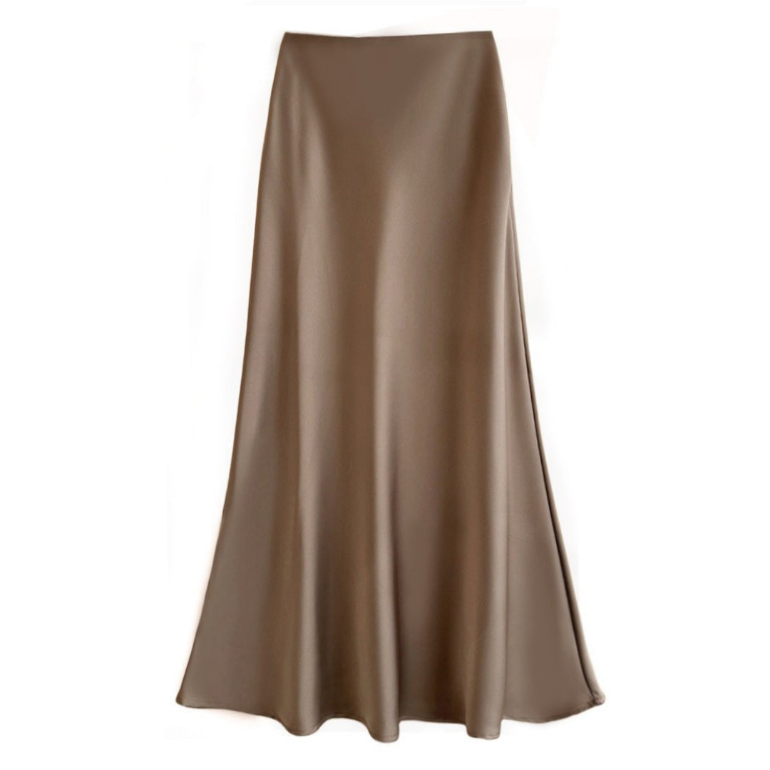 Faye | Women's Elegant Satin Maxi Skirt