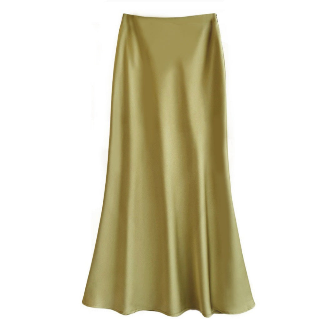 Faye | Women's Elegant Satin Maxi Skirt
