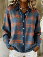 Felicity | Women's Cozy Plaid Button-Up Cardigan