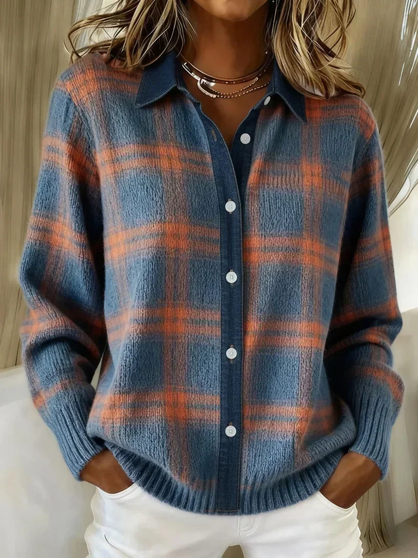 Felicity | Women's Cozy Plaid Button-Up Cardigan