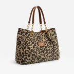 Felyra - Woven Leopard Print Tote Bag