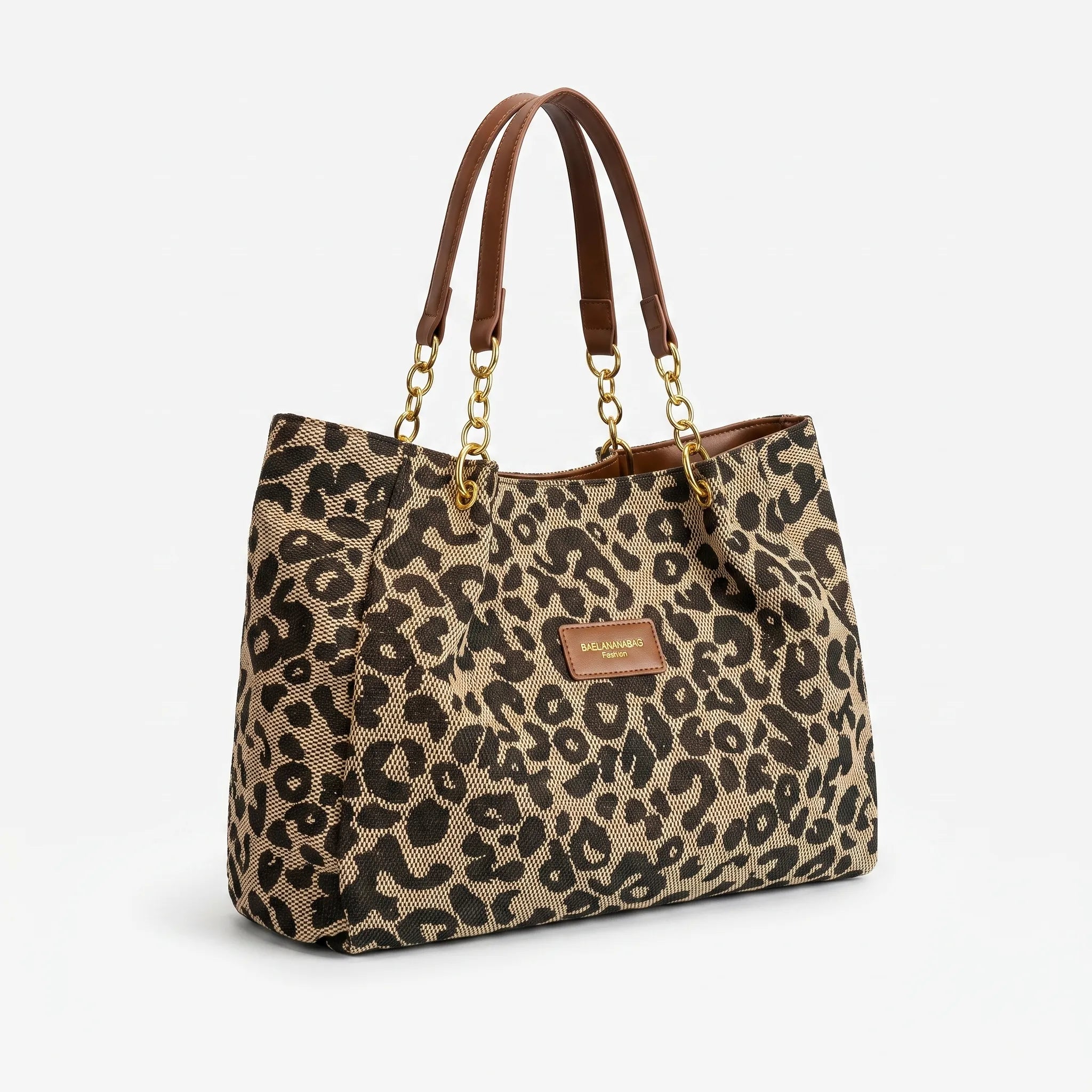 Felyra - Woven Leopard Print Tote Bag