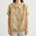 Floralis - Relaxed Fit Floral Collared Blouse