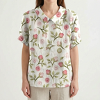 Floralis - Relaxed Fit Floral Collared Blouse
