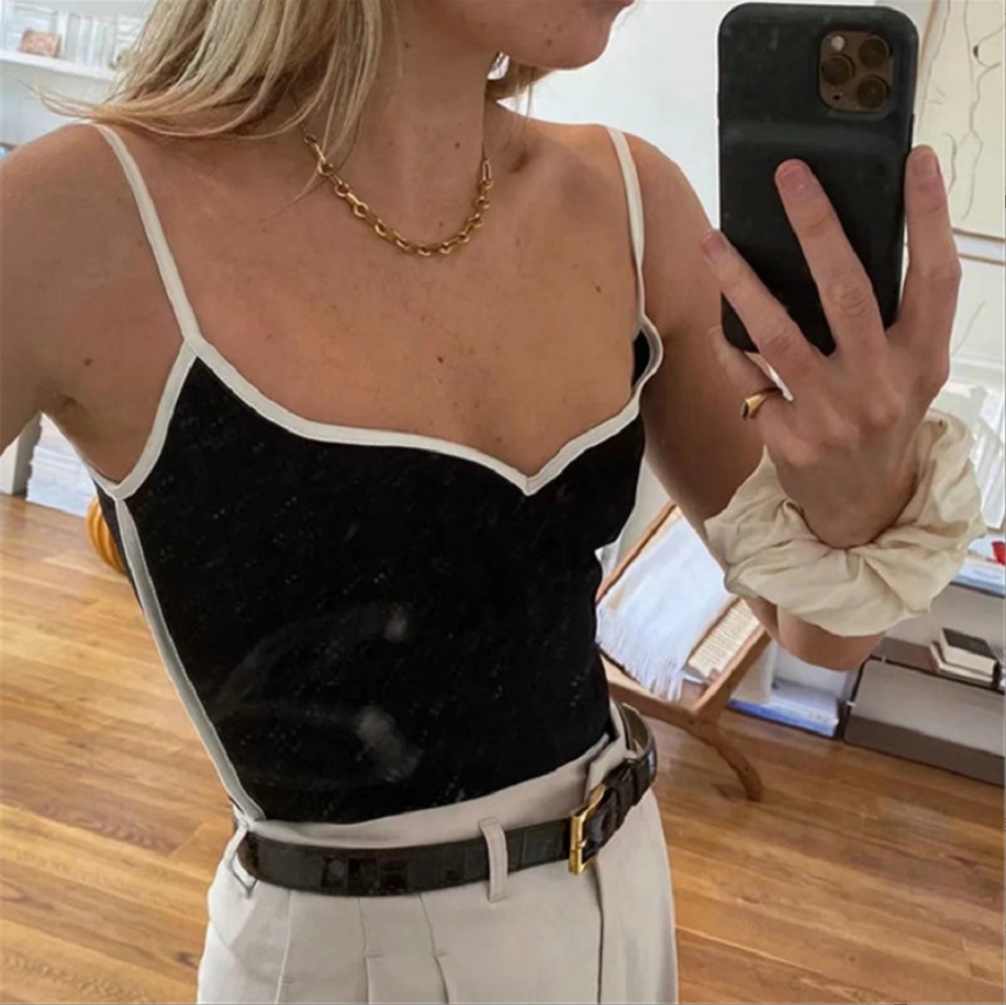 Gemma | Women's Chic Black and White Corset Top