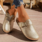 Greta | Women's Textured Buckle Clogs