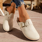 Greta | Women's Textured Buckle Clogs