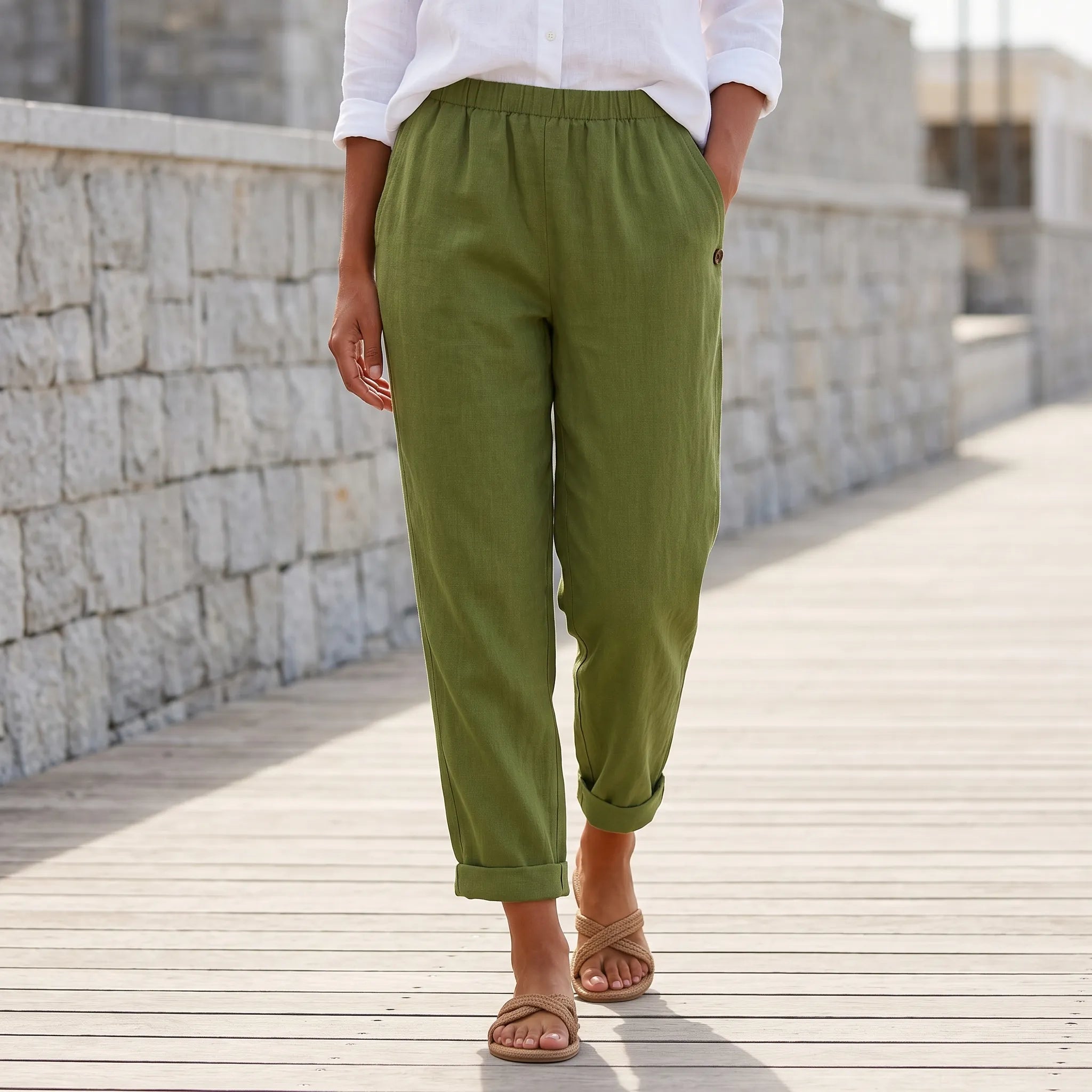 HavenFit - Relaxed Cuffed Summer Trousers
