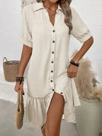 Callum | Women's Casual Button-Front Mini Dress