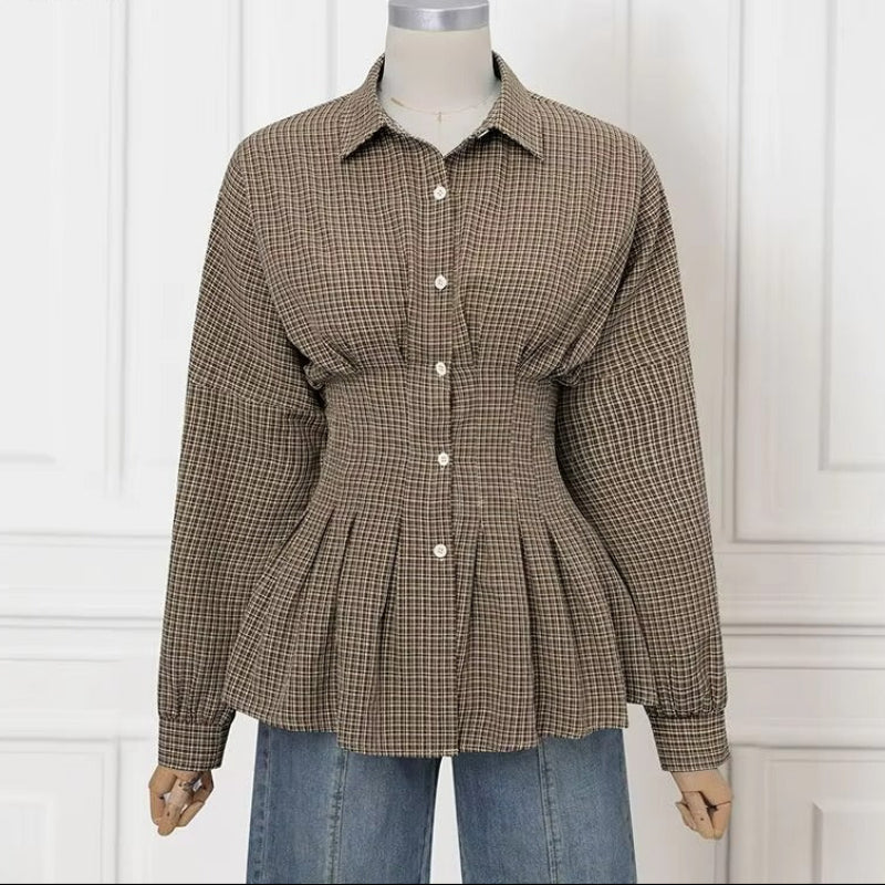 Odette | Women's Autumn Checkered Blouse
