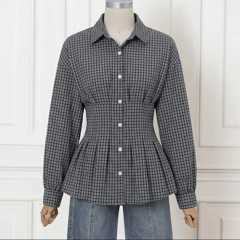 Odette | Women's Autumn Checkered Blouse