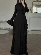 Elowen | Women's Elegant Long Sleeve Ruffle Dress
