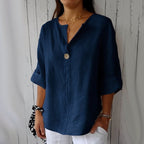 Isla | Women's Casual Linen Blouse with Button Detail