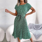 Sanne | Women's Floral Midi Sundress with Tie Waist