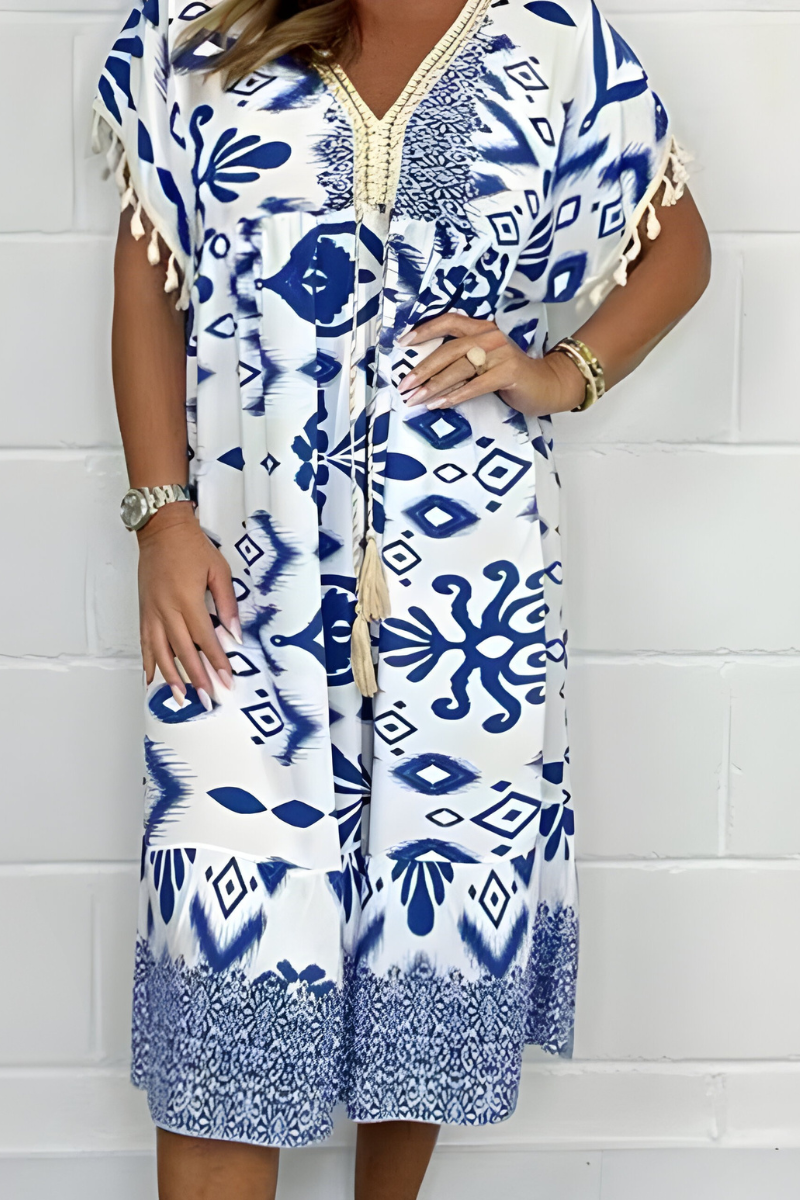 Jolene | Women's Boho Midi Dress with Tassel Detail
