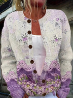 Juniper | Women's Floral Cardigan with Button Front