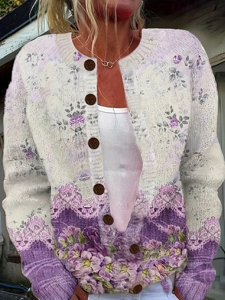 Juniper | Women's Floral Cardigan with Button Front
