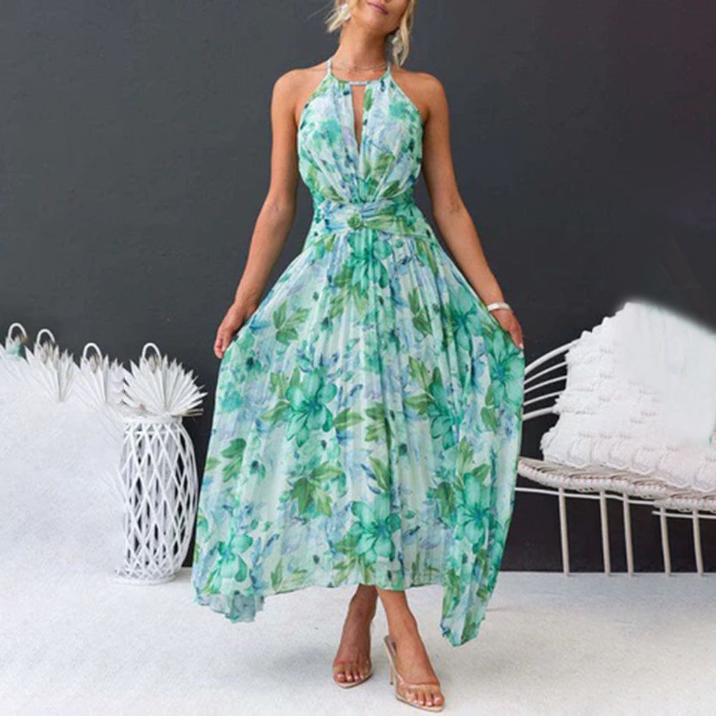 Alina | Women's Floral Pleated Maxi Dress