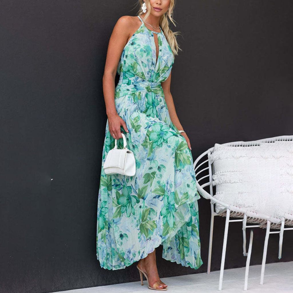 Alina | Women's Floral Pleated Maxi Dress