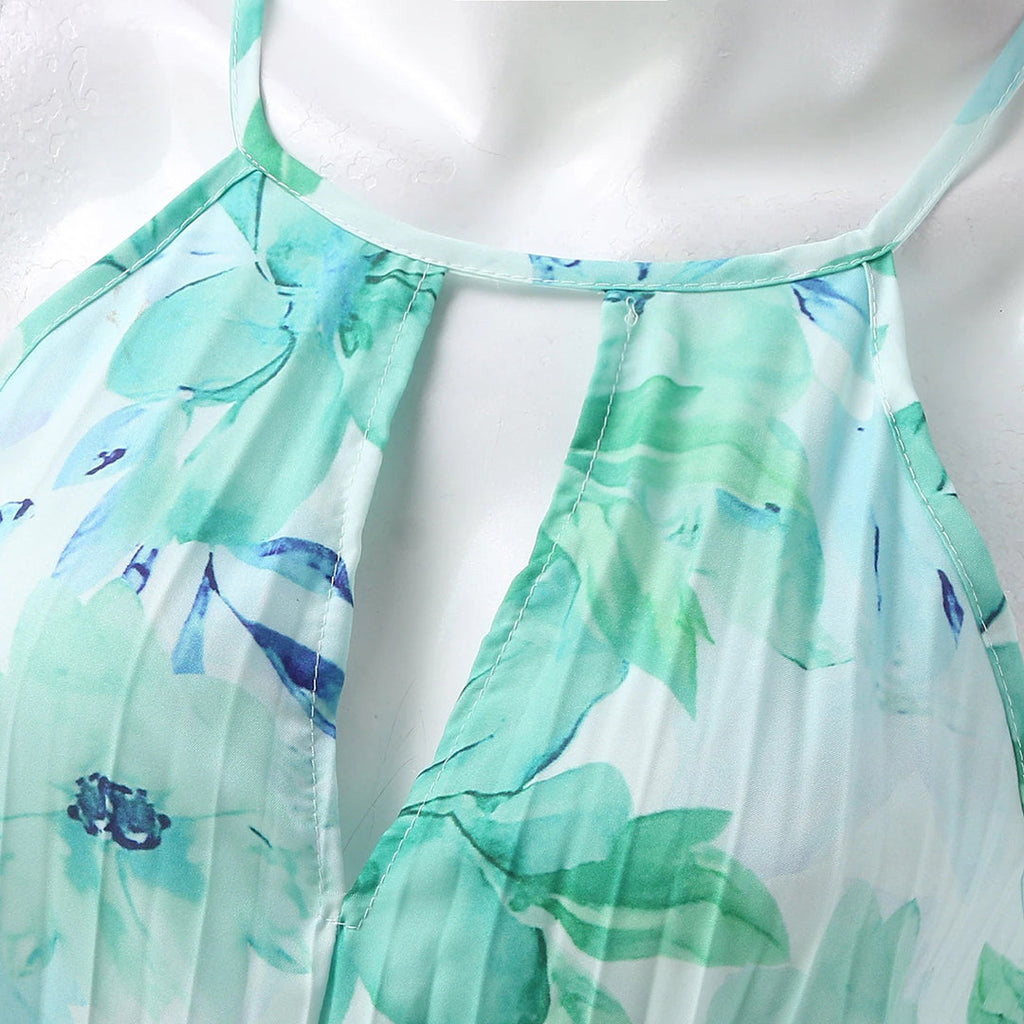 Alina | Women's Floral Pleated Maxi Dress