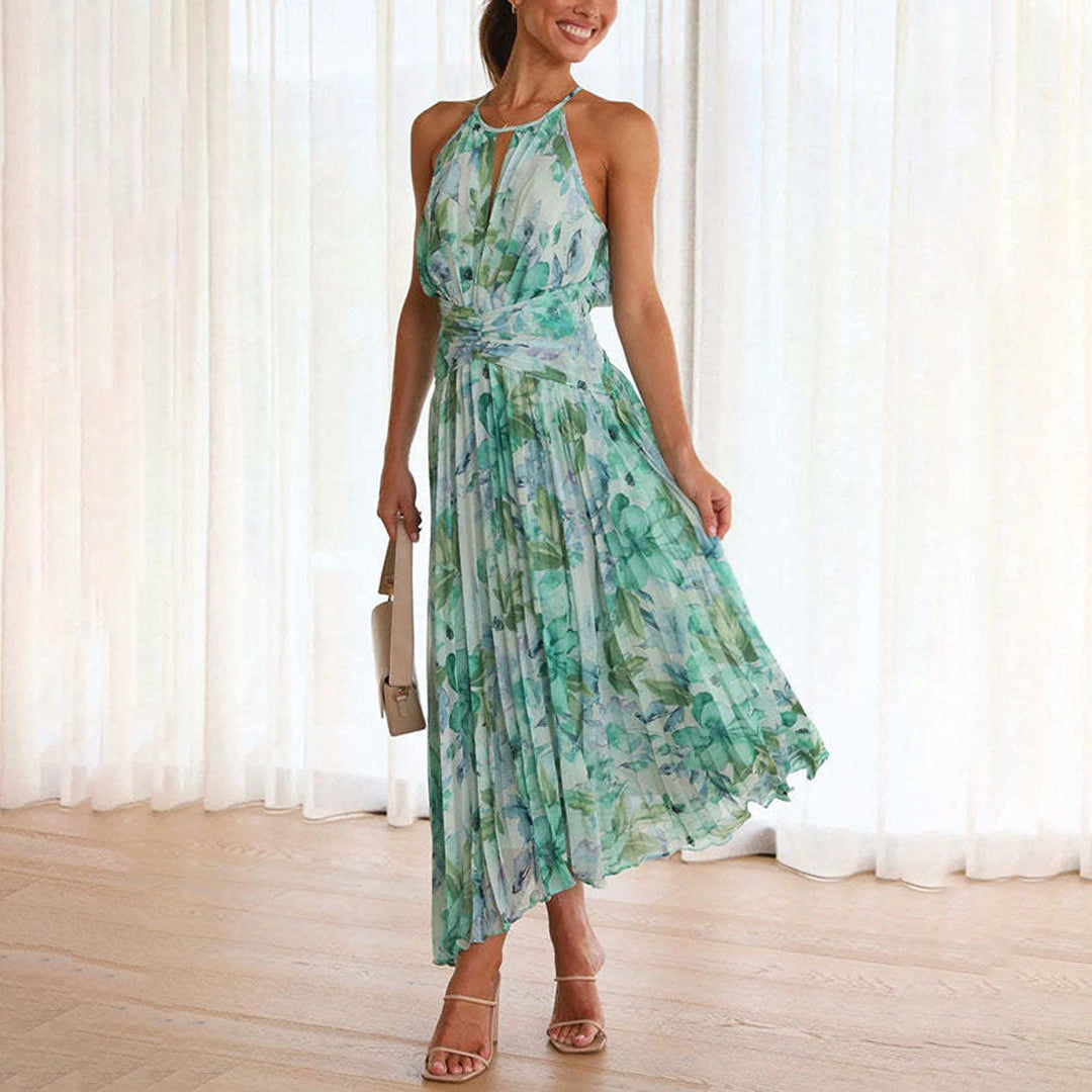 Alina | Women's Floral Pleated Maxi Dress