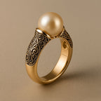 Leila - Women's Vintage-Inspired Faux Pearl Ring