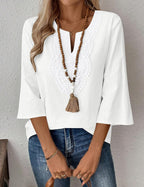 Lennox | Women's Stylish Embroidered Blouse with 3/4 Sleeves