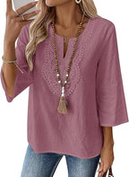 Lennox | Women's Stylish Embroidered Blouse with 3/4 Sleeves