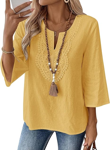 Lennox | Women's Stylish Embroidered Blouse with 3/4 Sleeves