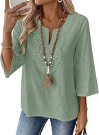 Lennox | Women's Stylish Embroidered Blouse with 3/4 Sleeves