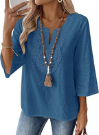 Lennox | Women's Stylish Embroidered Blouse with 3/4 Sleeves