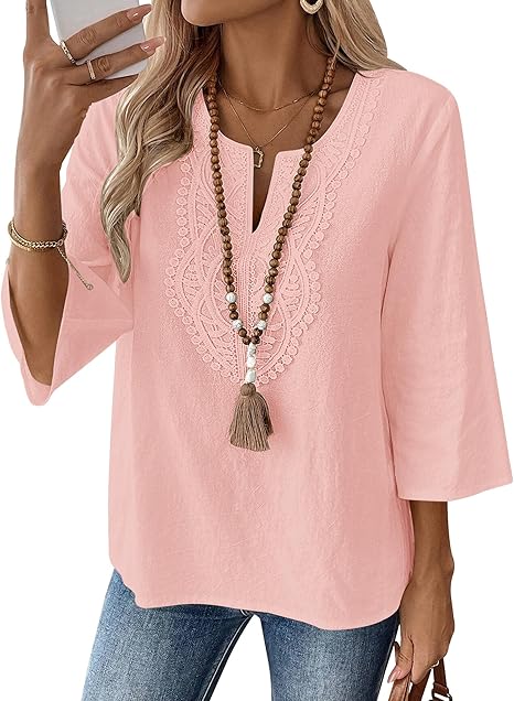 Lennox | Women's Stylish Embroidered Blouse with 3/4 Sleeves