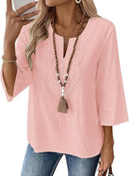 Lennox | Women's Stylish Embroidered Blouse with 3/4 Sleeves