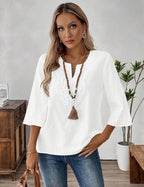 Lennox | Women's Stylish Embroidered Blouse with 3/4 Sleeves