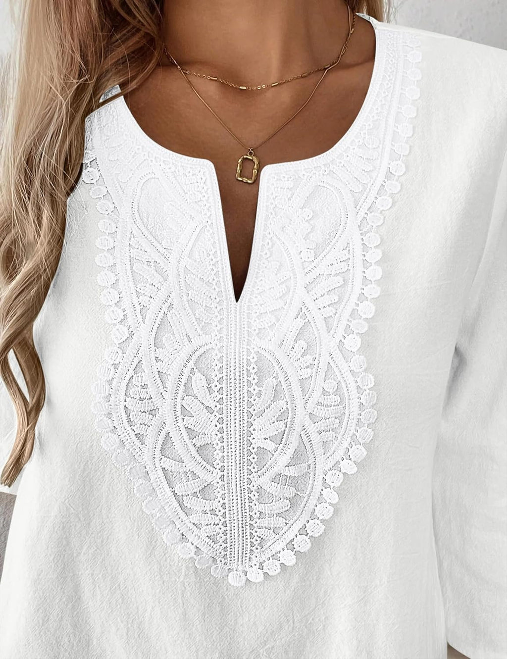 Lennox | Women's Stylish Embroidered Blouse with 3/4 Sleeves