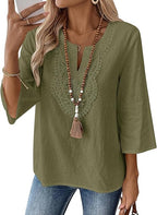 Lennox | Women's Stylish Embroidered Blouse with 3/4 Sleeves