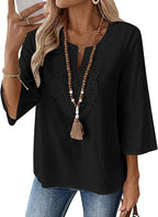Lennox | Women's Stylish Embroidered Blouse with 3/4 Sleeves
