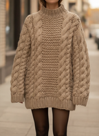 Lennox | Women's Warm Comfort Cable Knit Sweater Dress