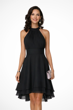 Leora | Women's Elegant Ruffled Halter Mini Dress