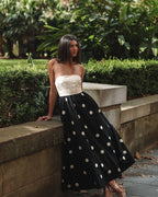 Liana | Women's Elegant Polka Dot Midi Dress