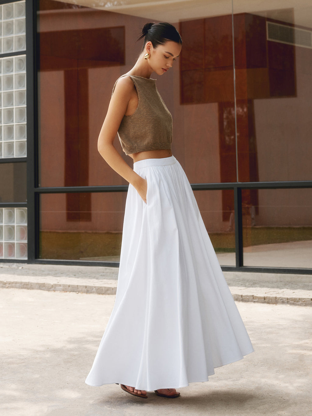 Lilia | Women's Elegant Long White Maxi Skirt
