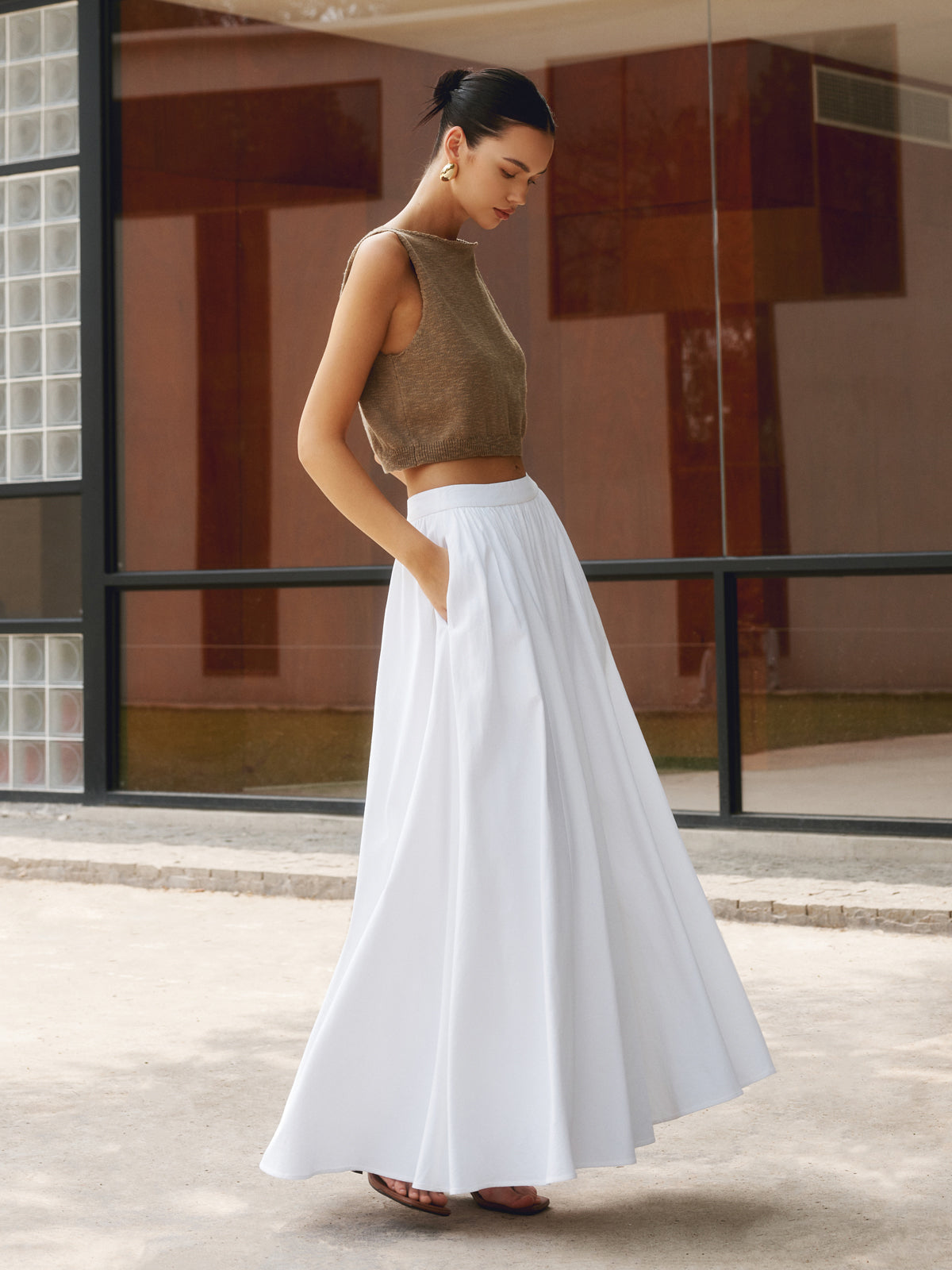 Lilia | Women's Elegant Long White Maxi Skirt